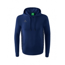 Erima Kapuzenpullover Essential Team Kapuzensweat (weiche Baumwolle, Rippbündchen) navyblau/grau Herren